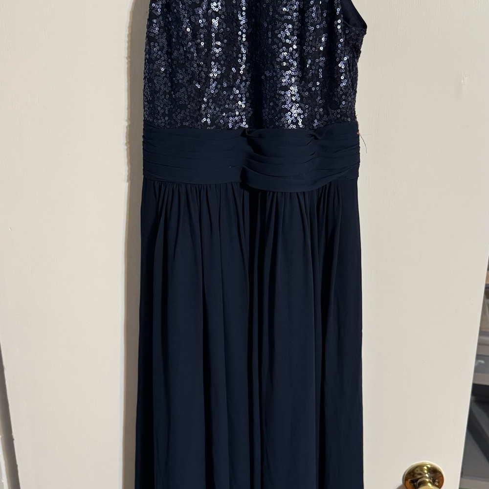 Bill Levkoff Navy Sequin Dress